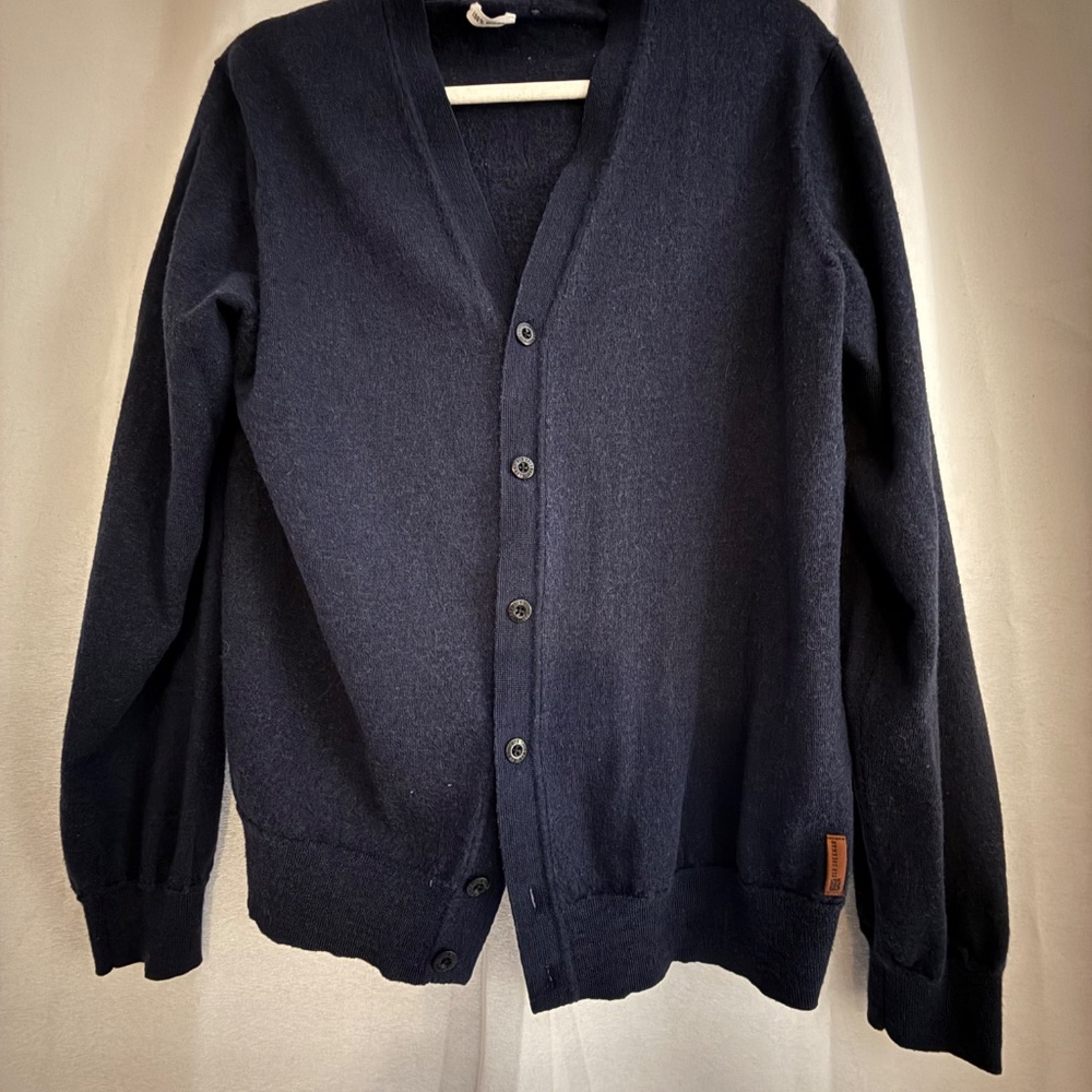 Ben Sherman XXL Navy Merino Wool Cardigan - Classic & Luxurious Knitwear